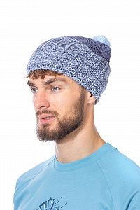 Юрма шапка вязаная с флисом PAYER, синий 